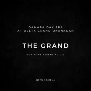 Brand label: The Grand 100% Pure Essential Oil from Damara Day Spa at Delta Grand Okanagan, 10 ml