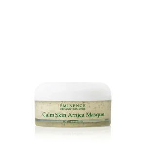 Jar of Eminence Calm Skin Arnica Masque with white lid and green label text