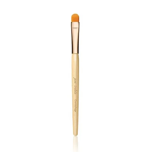 camouflagebrushimagewebp – Damara Luxury Spa Vancouver Concealer brush with a light wooden handle and orange bristle tip.