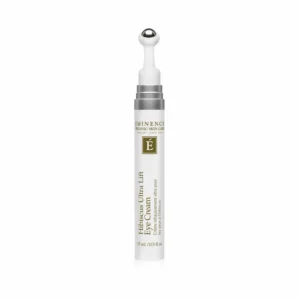Pen-style white eye cream tube with silver dispenser and metallic ball tip, Eminence Hibiscus Ultra Lift Eye Cream
