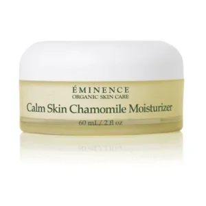 eminence-organics-calmskin-chamomile-moisturizer-400x400 – Damara Luxury Spa Vancouver Eminence Calm Skin Chamomile Moisturizer jar with white lid and pale yellow cream inside