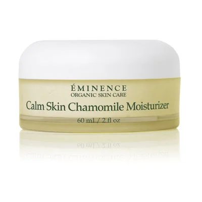 eminence-organics-calmskin-chamomile-moisturizer-400x400 – Damara Luxury Spa Vancouver Eminence Calm Skin Chamomile Moisturizer jar with white lid and pale yellow cream inside