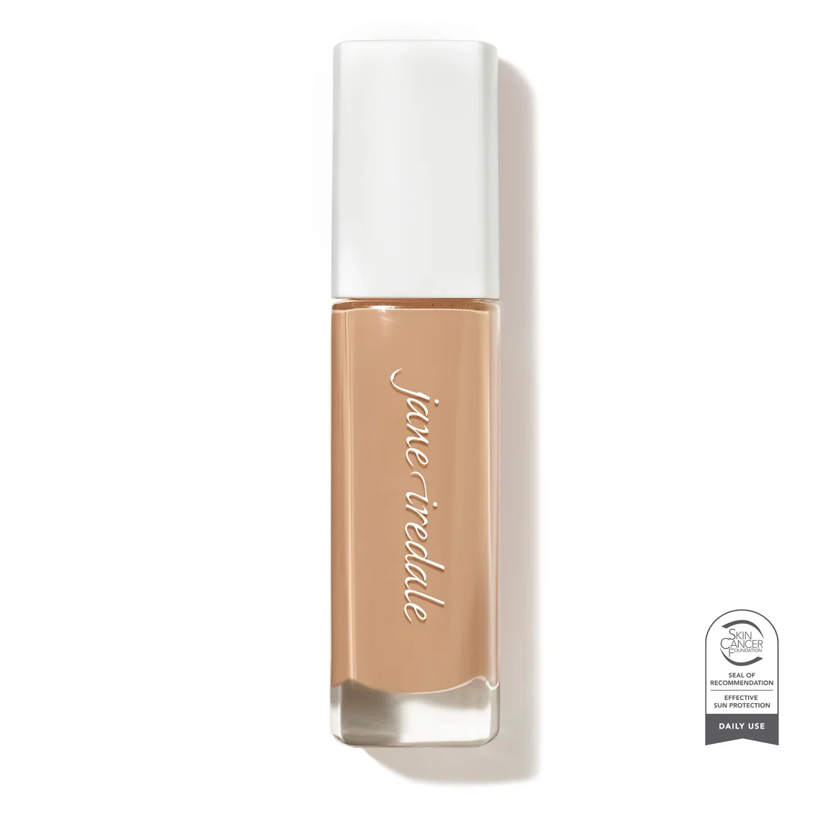 jane-iredale-Skintuition_28_Light_Soldier_SCF_1200xwebp – Damara Luxury Spa Vancouver Nude liquid foundation in a glass bottle with a white cap on a white background. Brand name Jane Iredale is visible on the bottle.