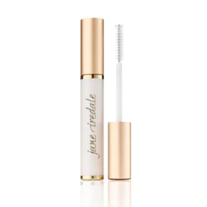 Rose-gold lipstick tube with white base and a mascara-style wand beside it on a white background