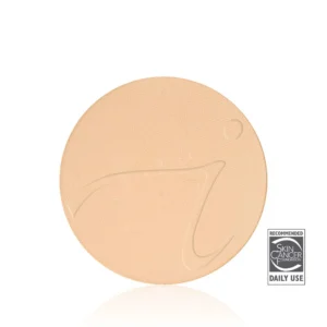 Overlapping beige circular patches on a white background with a Skin Cancer Foundation badge reading 'Recommended Daily Use' on the right side.